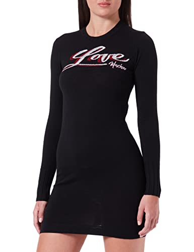 Love Moschino Damska sukienka z wełny, czarny, 42