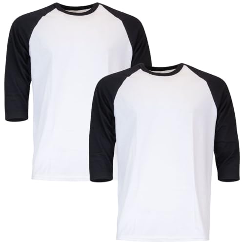 GILDAN Męski T-shirt (2 sztuki), biały/czarny, S