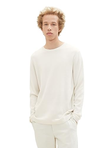 TOM TAILOR Denim sweter męski, 30318 - Nice Off White Melange, L