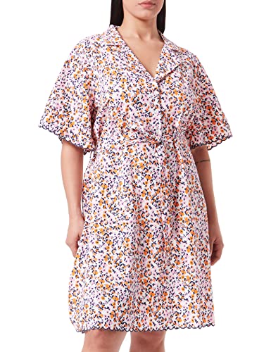 VERO MODA CURVE Women's VMARIELLA SS ABK Dress-K Curve sukienka mini, Snow White/AOP: Ditsy Sunflower, L-48/50