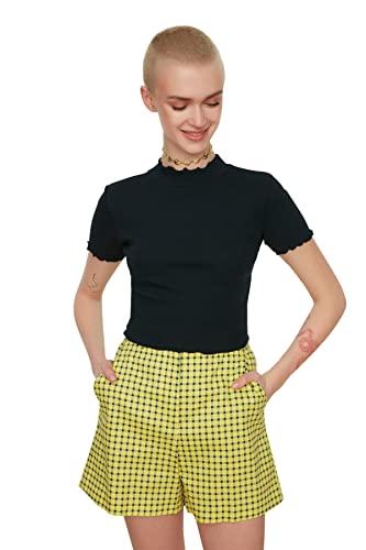 TRENDYOL Crop damska bluzka z dzianiny, grantowy, M