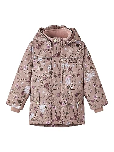 NAME IT Dziewczęca kurtka NMFSNOW05 Flower Unicorn FO NOOS kurtka, Antler, 104, Antler, 104 cm
