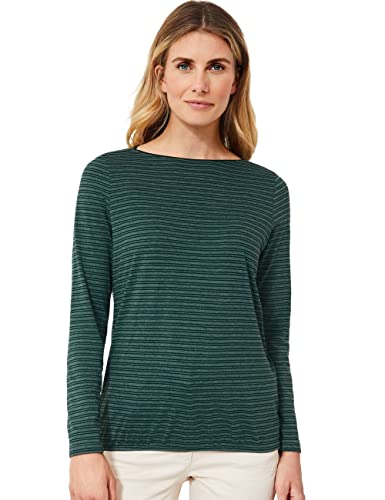 Cecil B318613 Koszulka z długim rękawem Kobiety , Ponderosa Pine Green Melange , XS