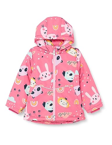 Bestseller A/S Dziewczęca kurtka NMFMAXI Animal Faces kurtka, różowa flambé, 122, Pink Flambé, 122 cm