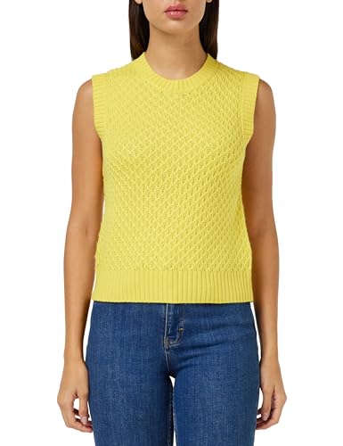 United Colors of Benetton Kamizelka damska sweter, Żółty 85k, S