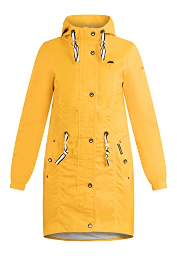 Schmuddelwedda Damski płaszcz przeciwdeszczowy incus 34328269, słoneczny żółty, jasnoszary melanż, L, słoneczny żółty, jasnoszary melanż, L