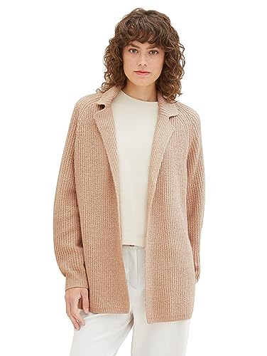 TOM TAILOR Damski kardigan z dzianiny, 33962 - Doeskin Melange, M