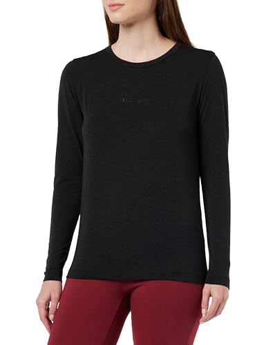 Champion Legacy Evo W-Polyester Wool Stretch Jersey L-s Regular Crewneck Damska koszulka z długim rękawem, Czarny, XS