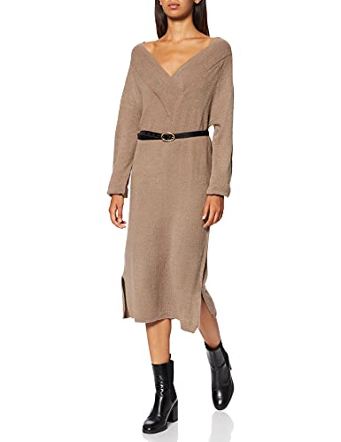 Vila Damska sukienka z dzianiny Vimadelia z dekoltem w serek L/S, Grzyby, S