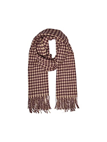 PIECES Damski szalik PCJIRA Wool Scarf NOOS, Grape Wine/AOP: Check, One Size