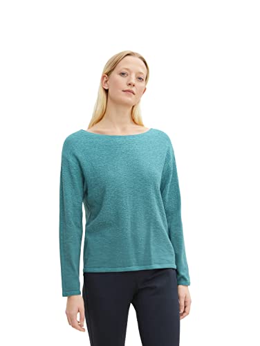 TOM TAILOR Damski Sweter z dzianiny Basic z gradientem kolorów 1034066, 30815 - Teal Blue Degrade Design, XL