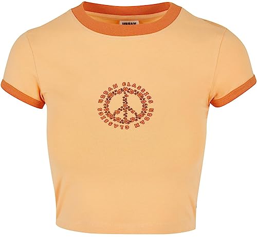 Urban Classics Ladies Stretch Jersey Cropped Tee damska koszulka pomarańczowa, pomarańczowy/pomarańczowy vintage, 3XL