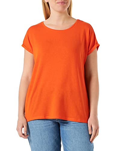 VERO MODA Women's VMAVA Plain SS GAJRS NOOS Top, Scarlet Ibis, XXL, Scarlet Ibis, XXL