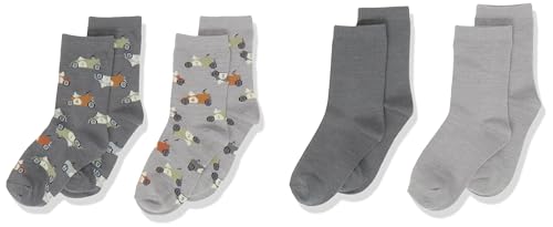Bestseller A/S Skarpety chłopięce NMMWAK Wool XXIII, Iron Gate/opakowanie: 4 sztuki, 25/27, Iron Gate/opakowanie: 4 sztuki