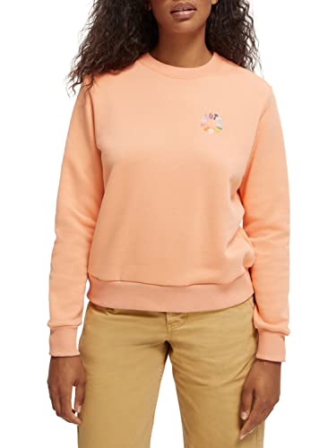 Scotch & Soda Maison damska bluza o regularnym kroju z okrągłym dekoltem, z emblematem na klatce piersiowej, Shrimp 2755, XL