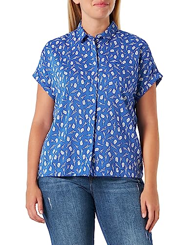 MUSTANG Damski styl ELSA Basic Blouse bluzka, 2312_Discharge_Blue 12440, 40, 2312_discharge_blue 12440, 40