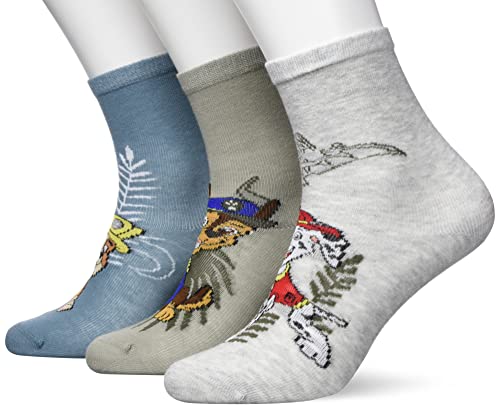 Bestseller A/S Chłopięce NMMMYLIUS PAWPATROL 3PK CPLG, Smoke Blue/Pack:3p Smoke Blue+lig. Grey Mel+Dried s, 19/21, Przydymiony niebieski / opakowanie: 3 p niebieski + lig. szary melanż + dried S