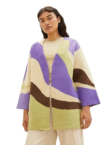 TOM TAILOR Denim Damski kardigan z dzianiny, 32504 - Abstract Artwork, L