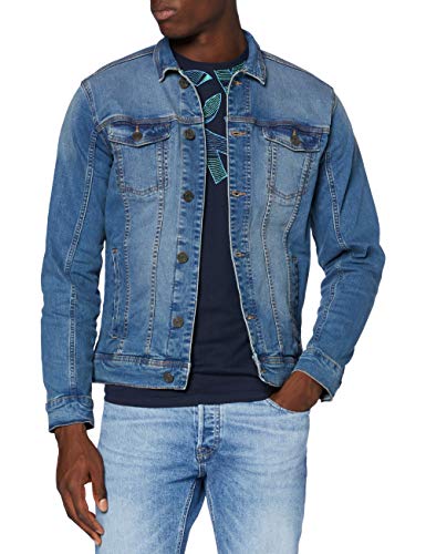 Blend BHBHNARIL odzież wierzchnia, męska kurtka dżinsowa, przejściowa, Denim Middle Blue (200291), S