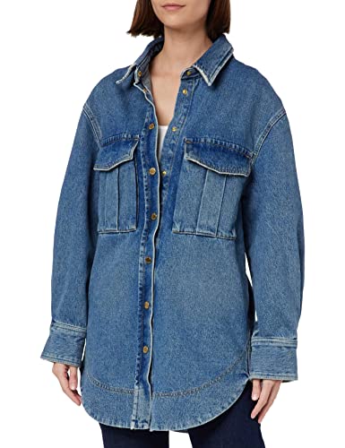 Pinko Damska kurtka jeansowa, G14_niebieski porcelanowy Delf, XS