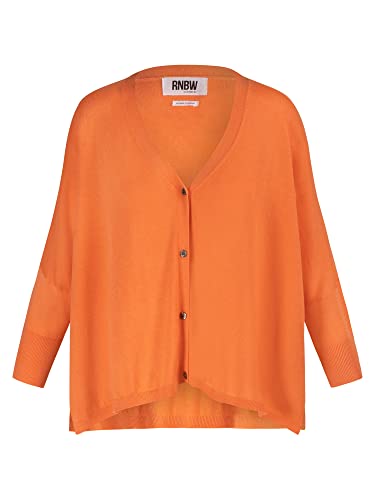 RNBW Damski kardigan oversize, pomarańczowy, normalny, pomarańczowy, XL