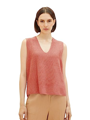 TOM TAILOR Damski sweter z dekoltem w serek, 33157-fading Rose Melange, 3XL