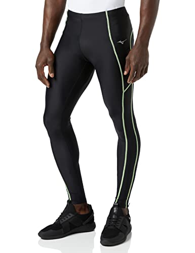 Mizuno Core Long Tight Spodnie męskie, Czarny/Neolime, XXL szczupły