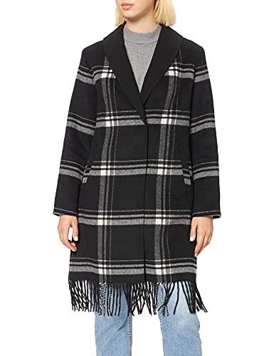 Gerry Weber Damski płaszcz kominkowy Wolle Trenchcoat, Czarny/kremowy, 38
