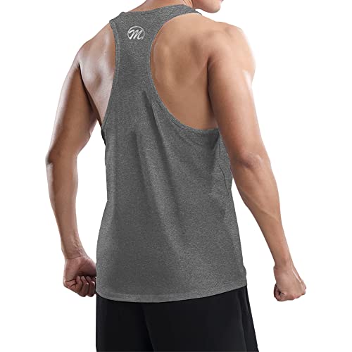 MEETWEE Tank top, męski, sportowa koszulka bez rękawów, koszulka pod pachy, koszulka funkcyjna, koszulka na ramiączkach, do treningu, fitnessu, kulturystyki, szary, S