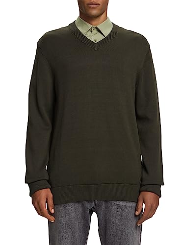 ESPRIT sweter męski, 355/ciemny khaki, XS