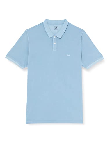 Lee Męska koszulka polo Garment Dye, niebieski (Ice Blue), XL