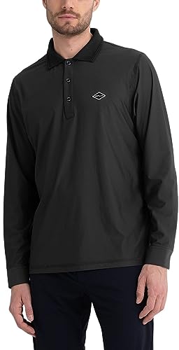 Replay Męska koszulka polo z długim rękawem z super stretchem, Black 098, L