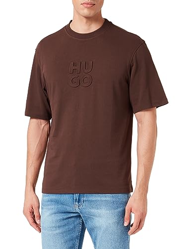 HUGO Dleek T-shirt męski, Dark Brown201, M