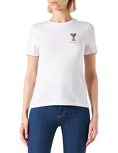 ONLY Women's ONLKITA REG S/S Champagne TOP Box JRS T-Shirt, Bright White/Print: szampański, S