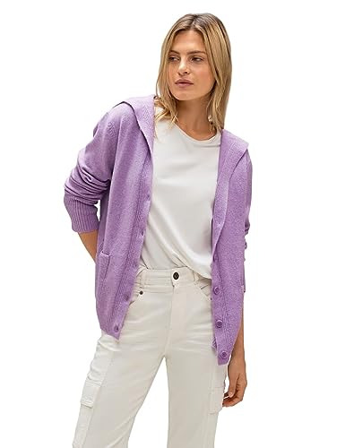 Street One Damska bluza z kapturem, Pure Lilac Melange, 46