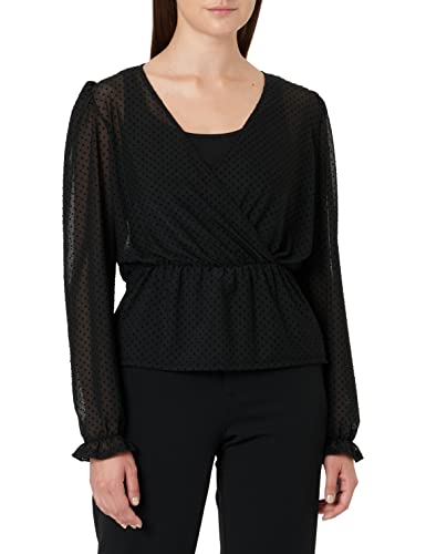 ONLY Damska bluzka Onlcammi L/S Mesh Top JRS, Czarny, XS