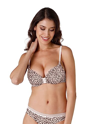 LOVABLE Push-up Bez Czapki My Daily Comfort Printed Biustonosz Kobiety, Drukowanie zwierząt, 34 / C