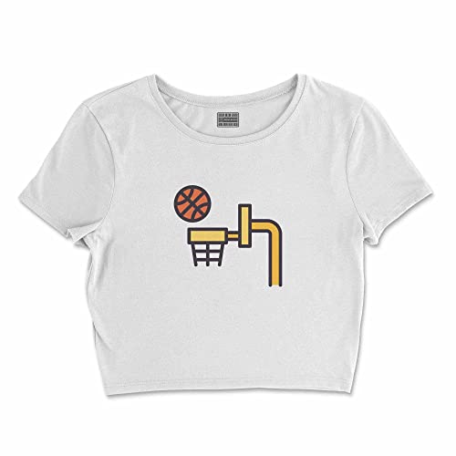 Bona Basics, Damski T-shirt basic, z nadrukiem cyfrowym, 100 bawełny, biały, swobodny, damski top, rozmiar: L, biały, L Krótki