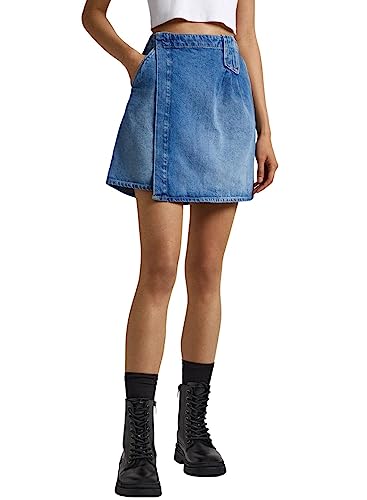 Pepe Jeans Spódnica damska Evy, Niebieski (denim), M