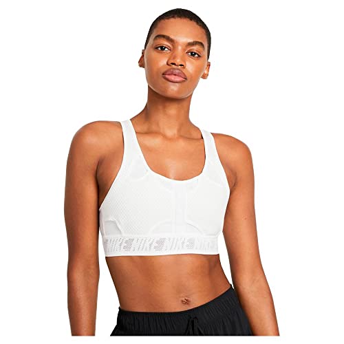 Damski biustonosz sportowy Nike Swoosh Ultrabreathe, Żaglówka/Żeglarz/Szara Pianka, L