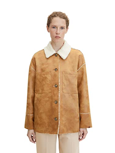 TOM TAILOR Damski Sherling płaszcz 1032510, 27841 - Soft Light Camel, XL