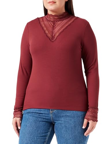 Bestseller A/S Onltilde L/S High Neck Lace Top JRS Noos koszulka z długim rękawem, Chocolate Truffle, XXL