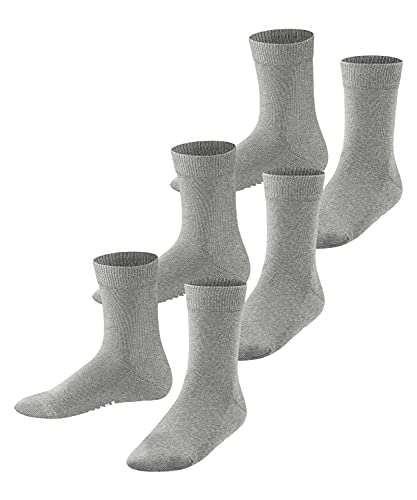 FALKE Uniseks - dzieci Skarpety Family 3-Pack K SO Zrównoważona Bawełna jednokolorowe 3 Pak, Szary (Light Grey 3400), 27-30 (3-6 lata)