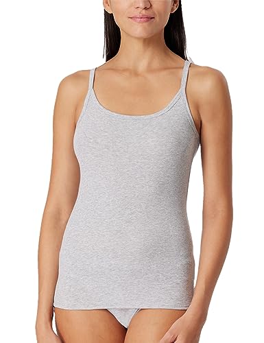 Schiesser Damski top spaghettitop podkoszulek Organic Cotton-Pure Rib bielizna, szary-mel_179885, 42, szary-mel._179885, 42