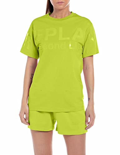 Replay Damska koszulka W3591F, 636 Lime Green, M, 636 limonkowa zieleń, M
