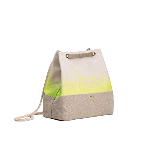 EcoRight plecak z juty płócienna torba na zakupy, wielokrotnego użytku mini plecak dla dziewcząt na podróż, do pracy, szkoły, Dzika trawa - Rozmiar Uniwersalny