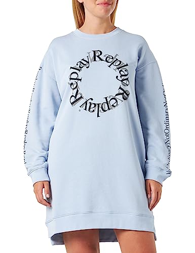 Replay Sukienka damska W9740B.000.22738, luźna sukienka, 686 Azure Pastel, S