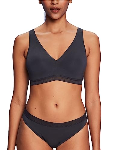ESPRIT Bodywear damski MODAL W.Logo Elastic Wireless Padded wyściełany biustonosz, antracytowy, 80 A, antracytowy, 80A