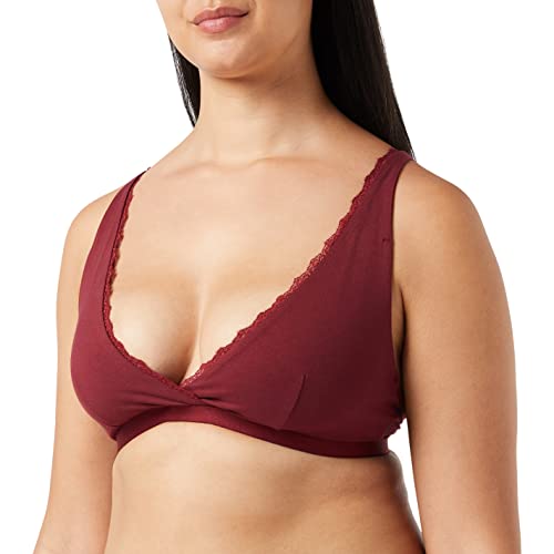 People Tree Damski koronkowy trójkątny biustonosz, burgundowy, 10