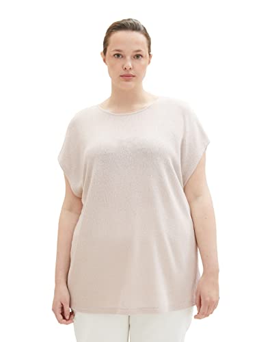 TOM TAILOR Damska koszulka top z rozcięciami, 16339-Clouds Grey, 50